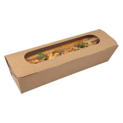 Kraft Baguette Box with Window Large