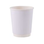 Double wall Paper cup with Lids 8oz white
