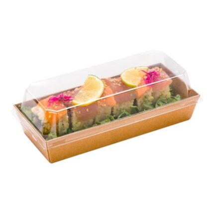 Kraft Sushi Container with Plastic Lids