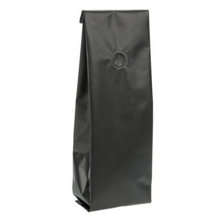 Flat Bottom Pouch with Zipper Valve - 1kg (Black)
