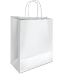 White paper bags with twisted handled