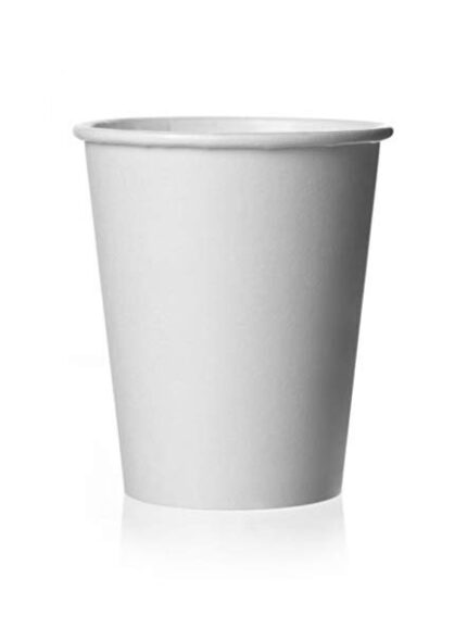 Single wall Paper cups with Lids 8oz white