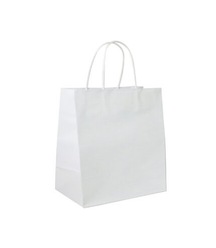A5 Twisted White Handle Kraft Paper Bag